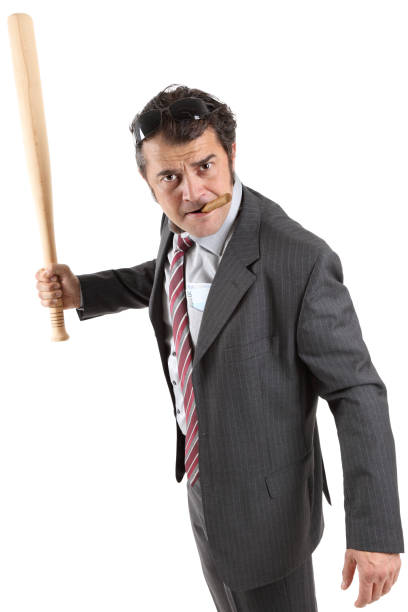 businessman with baseball bat - home run baseball baseball bat businessman imagens e fotografias de stock