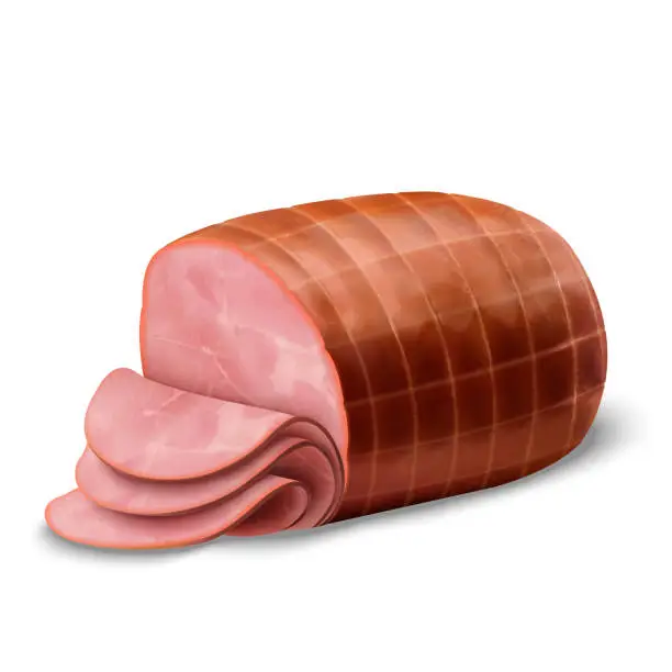 Vector illustration of Smoked ham isolated