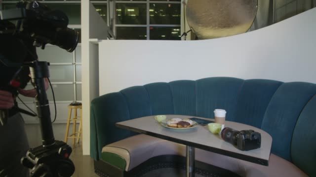 Behind the Scenes of Diner Booth Movie Shoot On Set in Studio Tech Camera Gear DSLR Independent Film Video Production