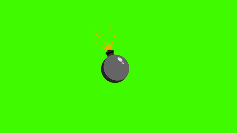 Cartoon bomb explosion. Bomb animation