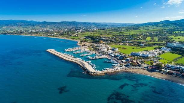 Aerial Latchi, Paphos, Cyprus stock photo