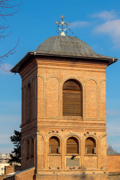 tower of the patriarchal orthodox church. - patriarchal cross imagens e fotografias de stock