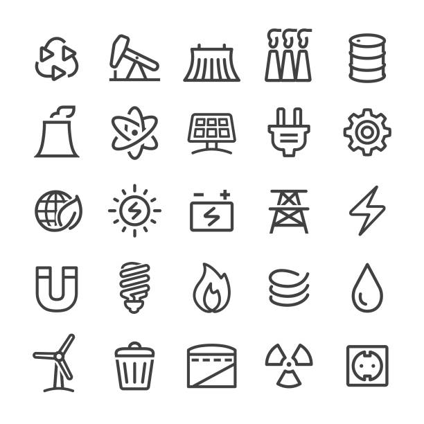 ilustrações de stock, clip art, desenhos animados e ícones de energy icons - smart line series - sun sunlight symbol flame