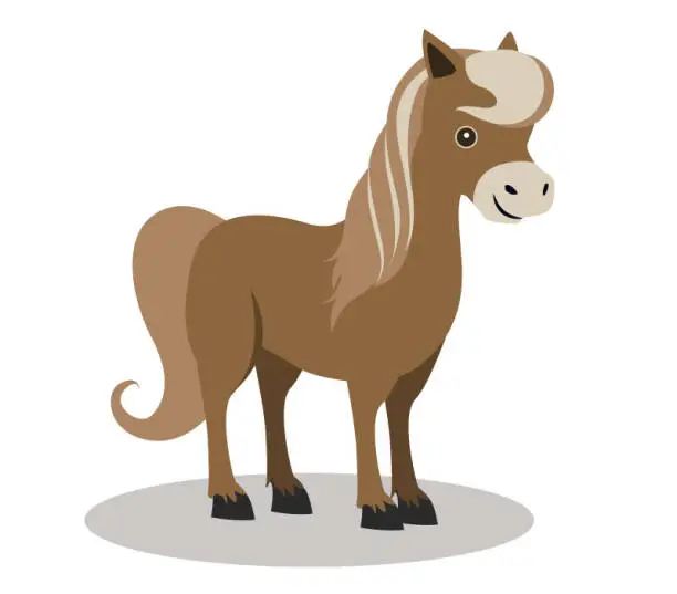 Vector illustration of Small Brown Horse