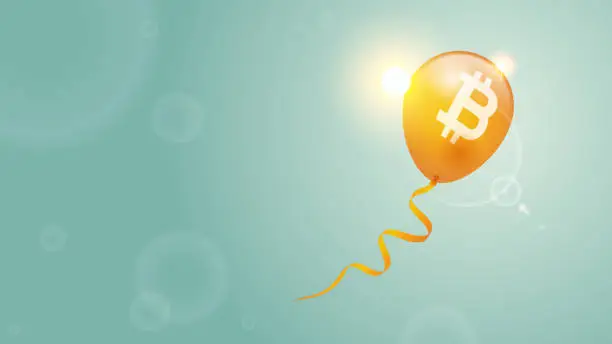 Vector illustration of Cryptocurrency concept [A balloon in the sky]