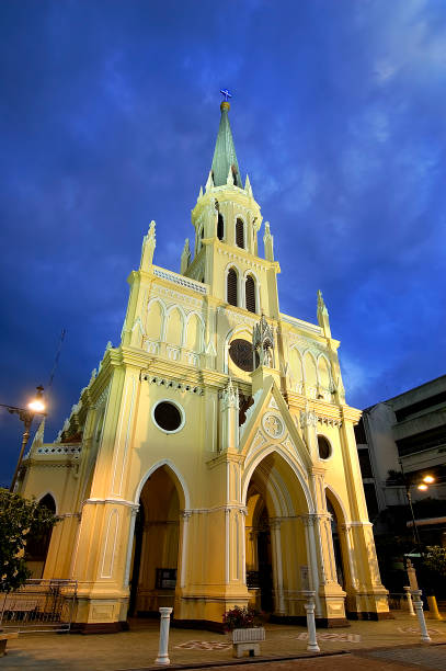 istock Gothic church at night in Thailand 940438306