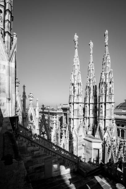 istock Milan Duomo detail - black and white image 940438444