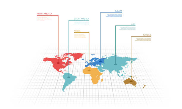 infografika ilustracji wektorowej mapy świata - atlas stock illustrations