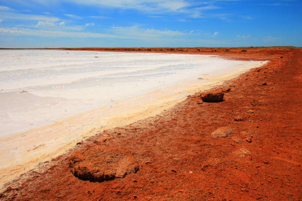 Salt lake in Australia stock photo