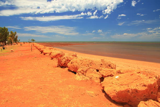 호주에서 onslow 해안선 - town australia desert remote 뉴스 사진 이미지