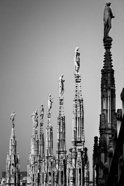 istock Milan Duomo detail - black and white image 940446336
