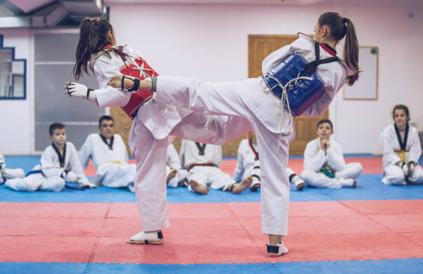 istock Cute kids on martial arts class 940450182