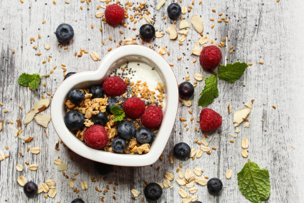 istock Valentines day yogurt bowl with fruits 940450752