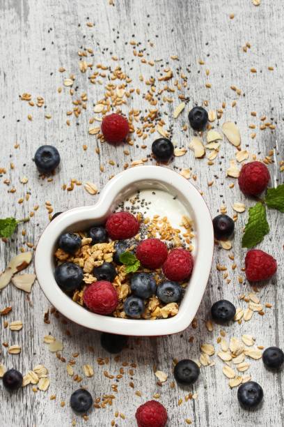 istock Valentines day yogurt bowl with fruits 940450936