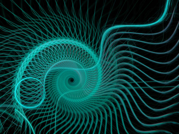 istock Abstract illustration of a fractal spiral pattern on black background 940451040
