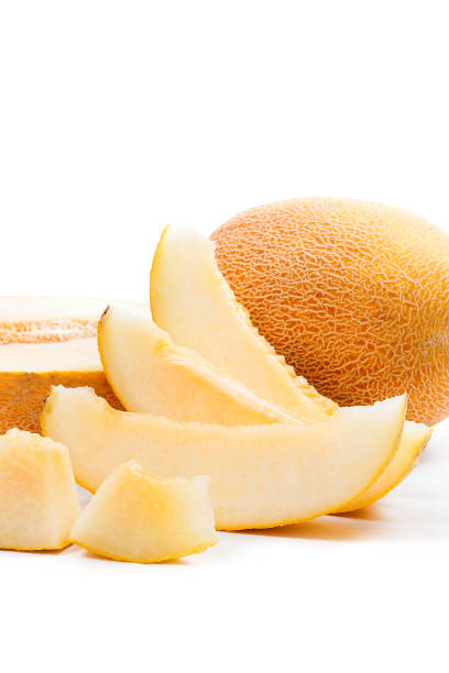 istock Whole, half and sliced honeydew melon tropical fruit 940458172