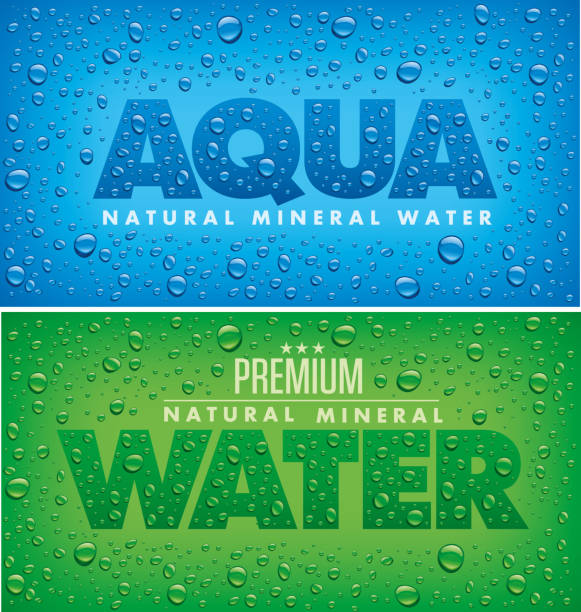 label package design for mineral water with many water drops design for mineral water with many water drops refresh stock illustrations