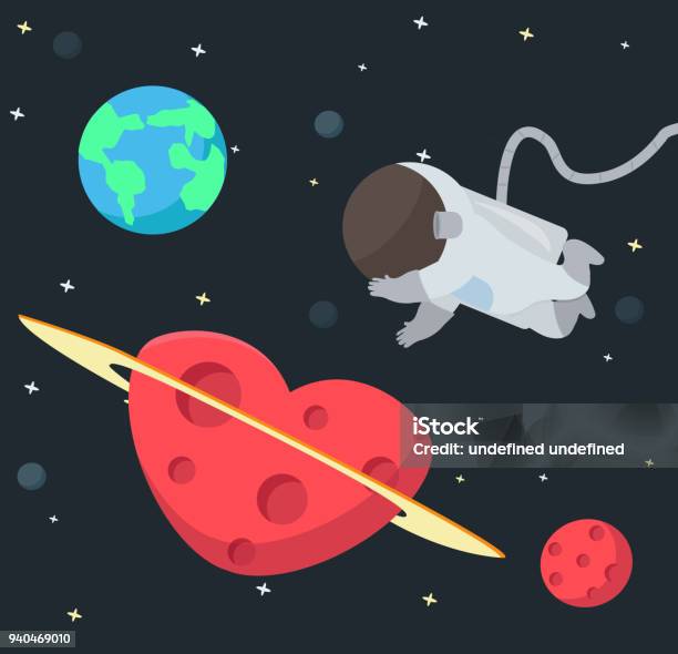 Astronaut Floating In Space Background Stock Illustration - Download Image Now - Astronaut, Astronomy, Casual Clothing