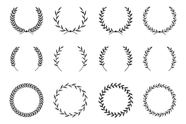 Collection of different laurel wreaths. Hand drawn vector round frames for invitations, greeting cards, quotes, logos, posters and more. Vector Collection of different laurel wreaths. Hand drawn vector round frames for invitations, greeting cards, quotes, logos, posters and more. Vector illustration classical greek illustrations stock illustrations