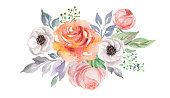 istock watercolor flowers for design card, postcard, textile, flyer 940476456