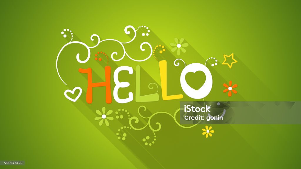 Hello Simple Text Hello Text Greeting Illustration Flat Style Stock Illustration ...