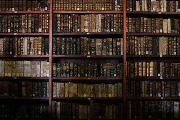 Old books organised in a library bookshelf. Old books organised in a library bookshelf. coimbra city stock pictures, royalty-free photos & images