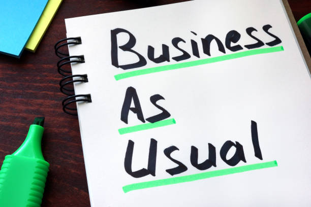 istock Business As Usual written on a notepad with marker. 940508804