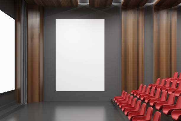 istock Cinema interior, red chairs, poster 940515314