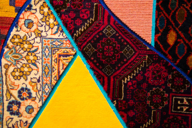 istock Detail patchwork colorful carpet close up texture 940515690