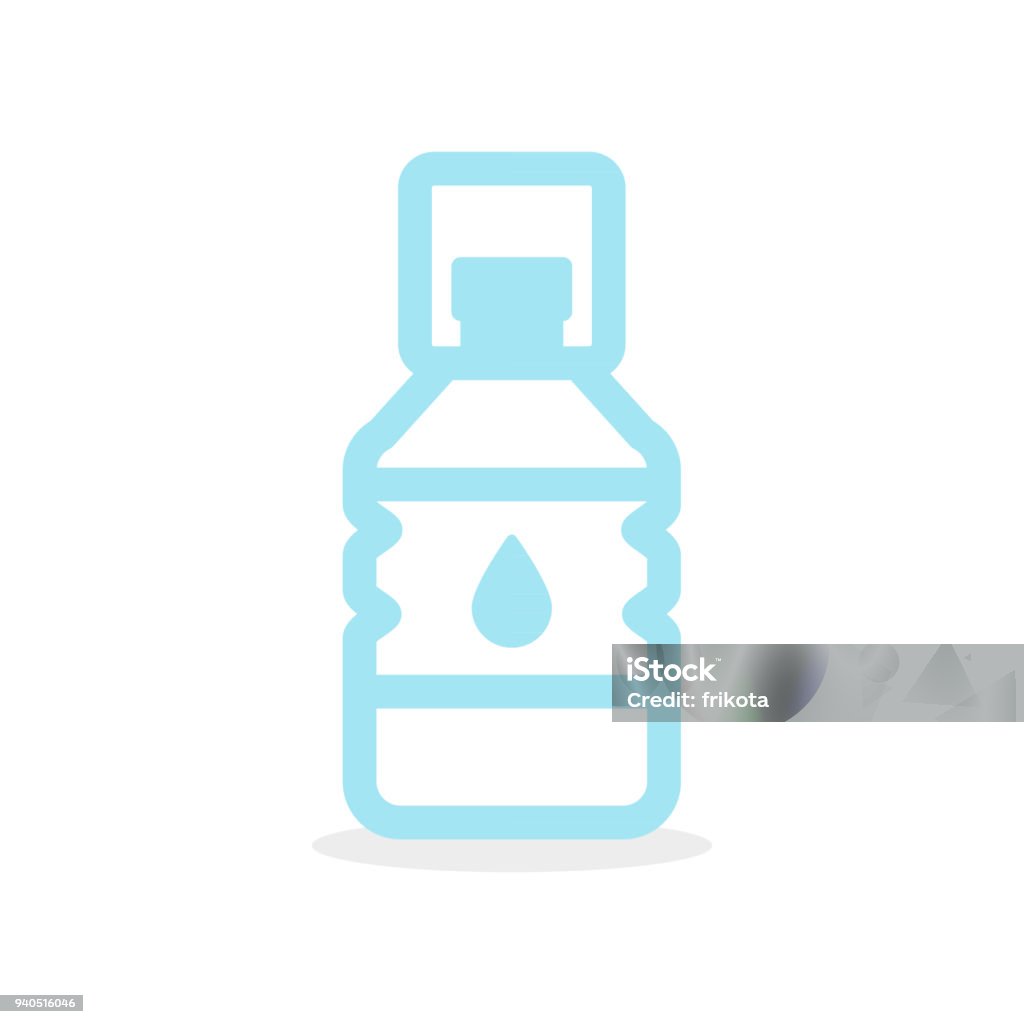 Big water bottle icon. Plastic container. Vector illustration, flat design Abstract stock vector