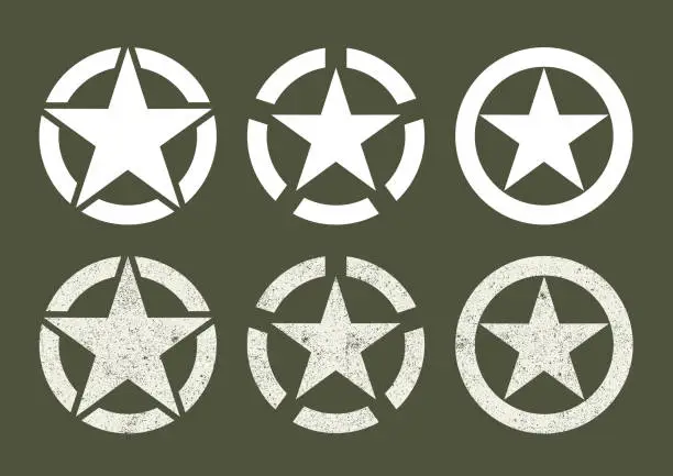 Vector illustration of U.S Military stars