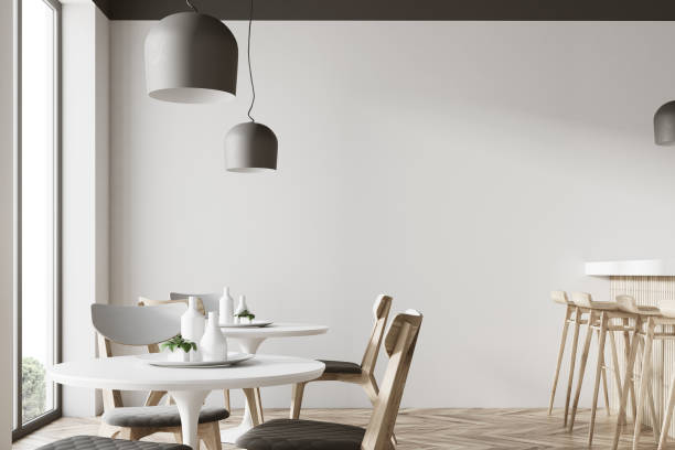istock White cafe interior with a bar close up 940518636