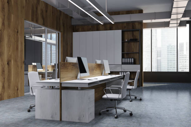 istock Wooden wall office corner, poster 940524280