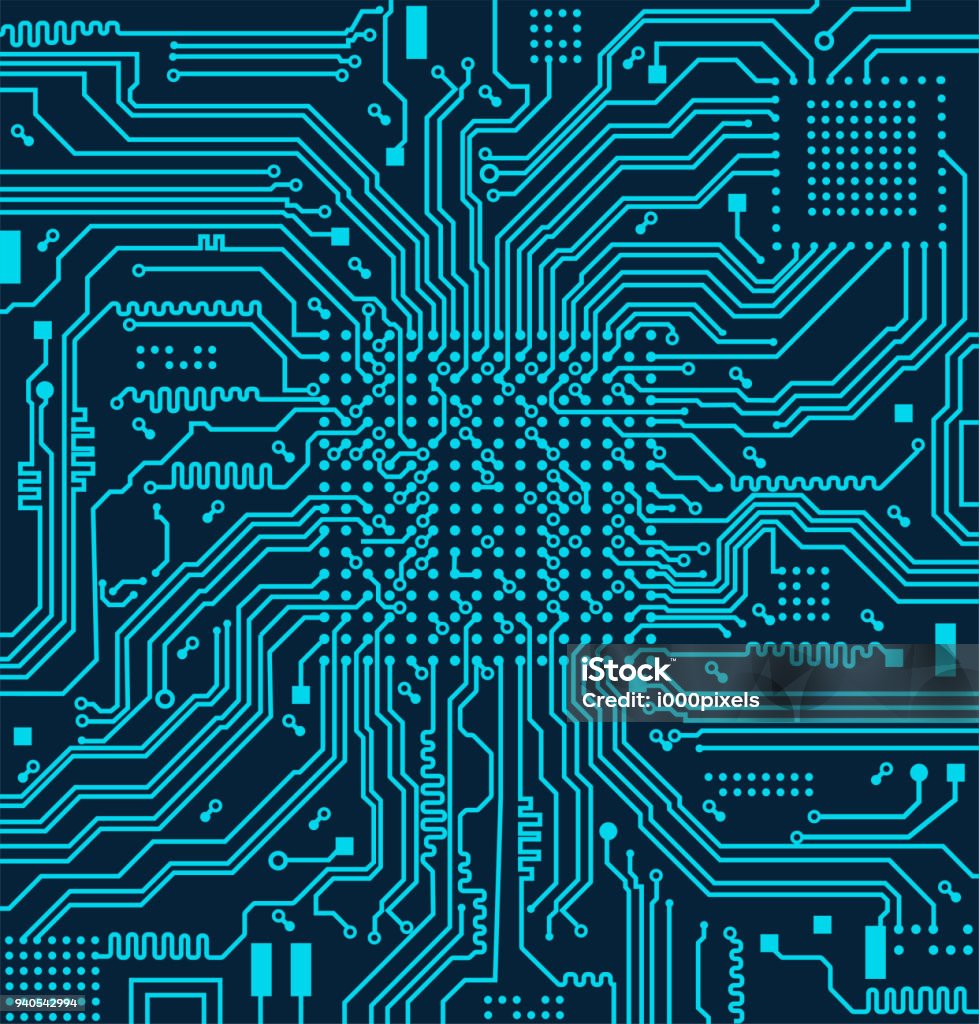 ハイテク電子回路基板のベクトルの背景 - 回路基板のロイヤリティフリーベクトルア�ート