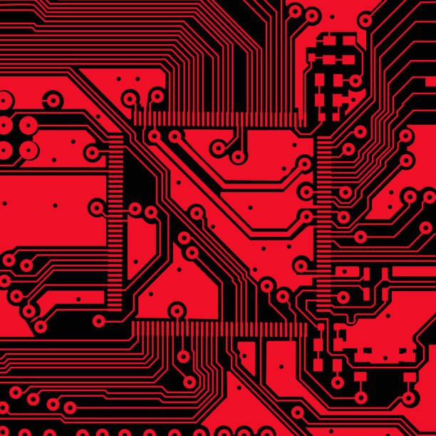 Red Computer Circuit Background Red Circuit Board Texture Background Of Computer Motherboard ...