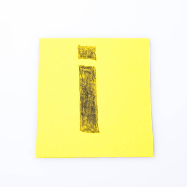 istock I alphabet letter handwrite on a yellow paper composition 940549306