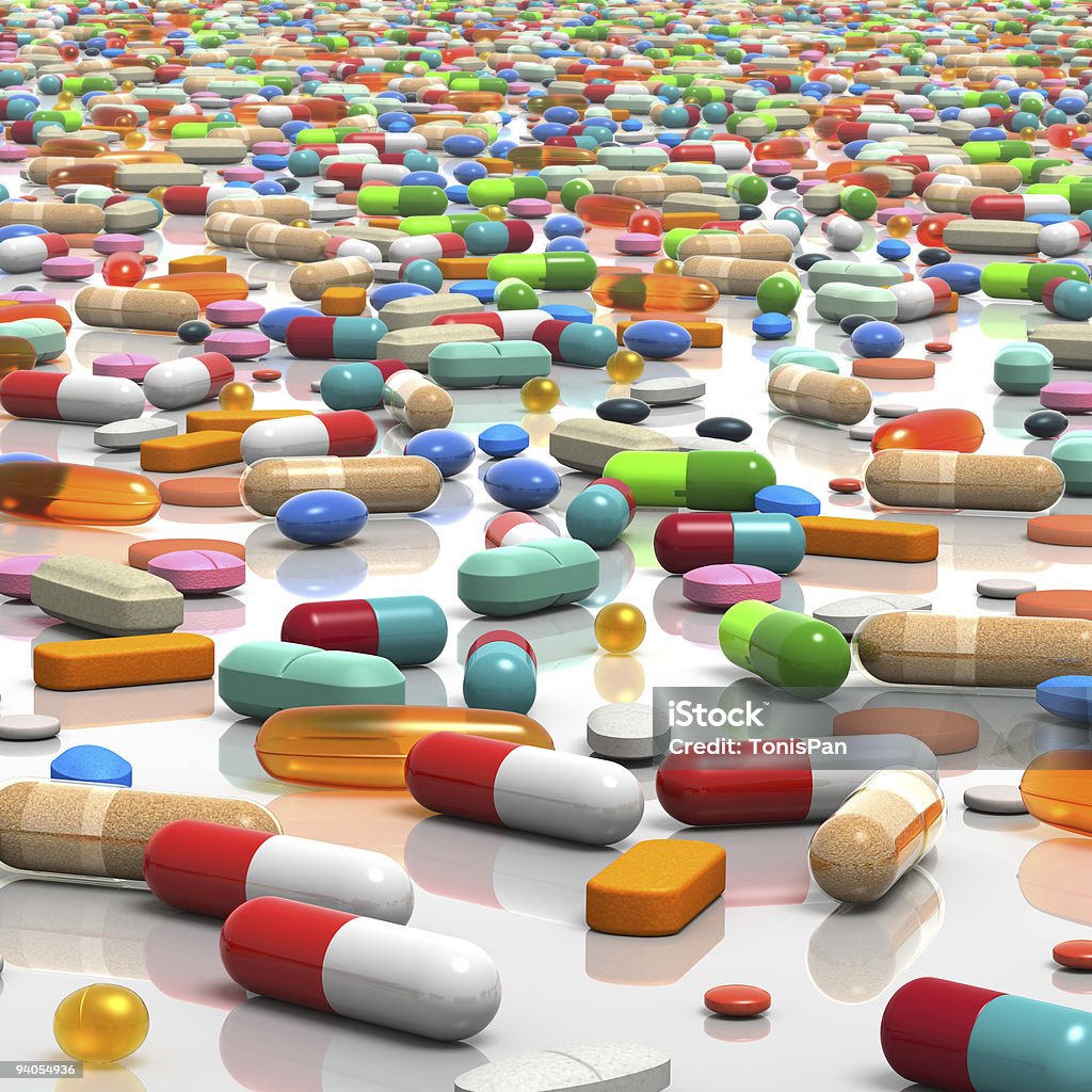 Tabletten in Hülle und Fülle - Lizenzfrei Antibiotikum Stock-Foto