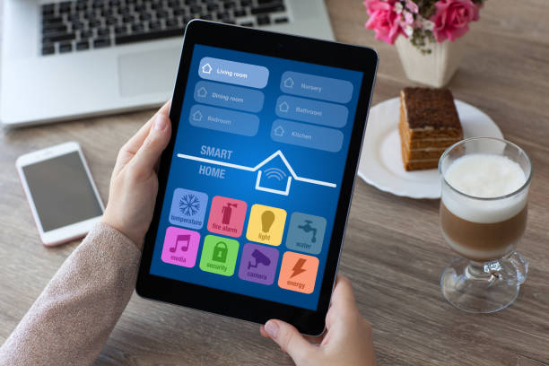 istock woman hands holding tablet computer with app smart home 940552084