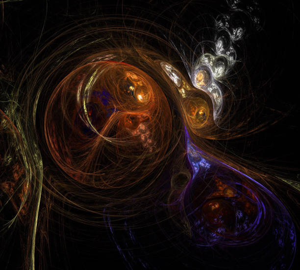 istock image of one Digital Fractal on Black Color 940555128