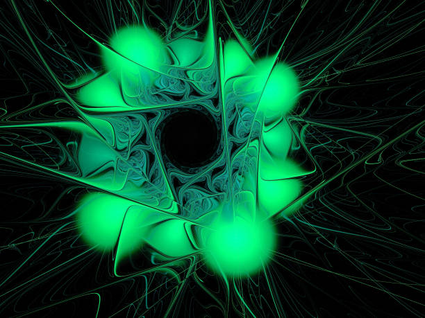 istock Abstract illustration of a fractal pattern on black background 940556492