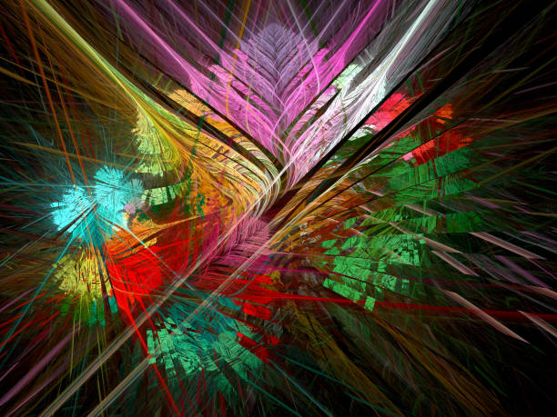 istock Abstract illustration of a fractal pattern on black background 940557272