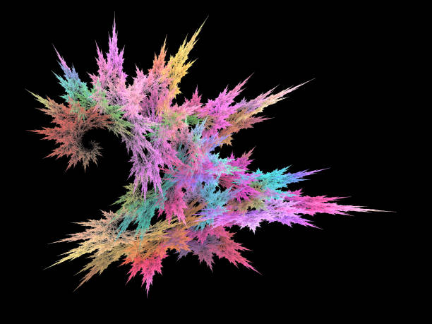 istock Abstract illustration of a fractal pattern on black background 940557296