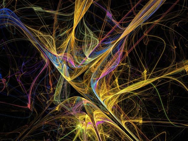 istock Abstract illustration of a fractal pattern on black background 940559772