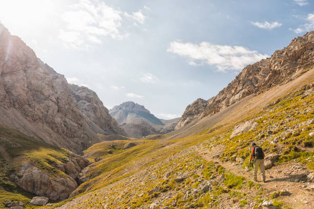 istock Senior man hiking in the mountain valley 940560074