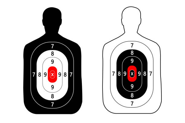 The target contour people. Shooting. Vector. Sport. The target contour people. Shooting. Vector. Sport. target sport stock illustrations