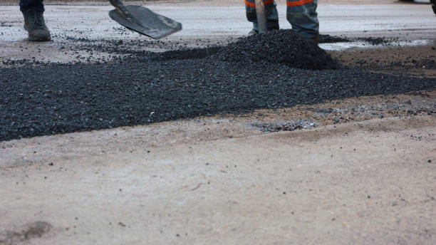 istock Roadworks. New asphalt laying 940587768