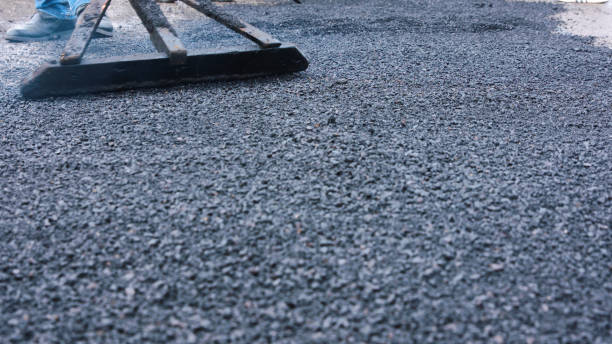 istock Roadworks. New asphalt laying 940587776