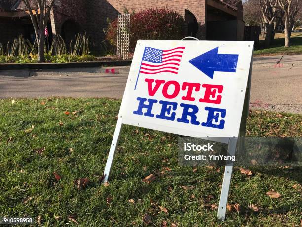 Polling Place For Voting In United States Stock Photo - Download Image Now - Election, Voting, Polling Place