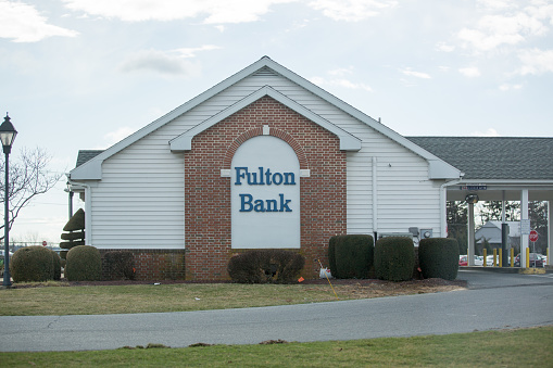 Philadelphia, Pennsylvania, United States, March 3 2018: Fulton Bank front