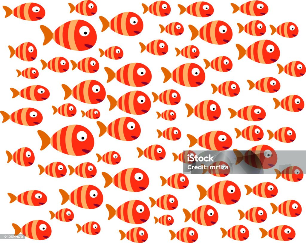Fish Group Simple Group Of Fish Stock Illustration - Download Image Now - Animal, Animal ...